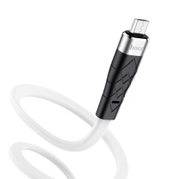 Usb Кабель-зарядка Micro Hoco X53 Angel 2.4A 1м плоский силиконовый белый