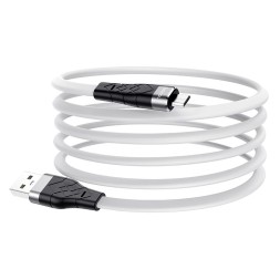 Usb Кабель-зарядка Micro Hoco X53 Angel 2.4A 1м плоский силиконовый белый