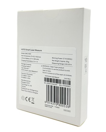  Лазерный дальномер Hoto Smart Laser Measure (QWCJY001) чёрный