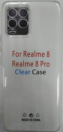 Чехол-накладка силикон 1.0мм Realmi 8 Pro прозрачный