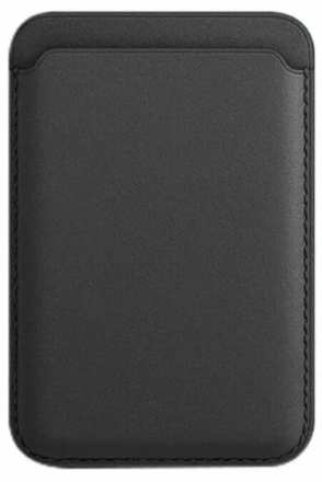  Кожаный чехол-бумажник для карт и визиток MagSafe Leather Wallet для Apple i-Phone черный