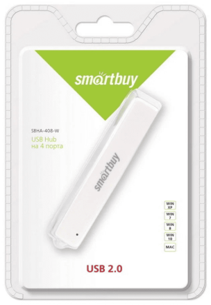  USB-HUB Smartbuy 4 порта белый (SBHA-408-W)