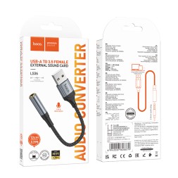Переходник Hoco LS36 fresh external sound card USB to 3.5 черный