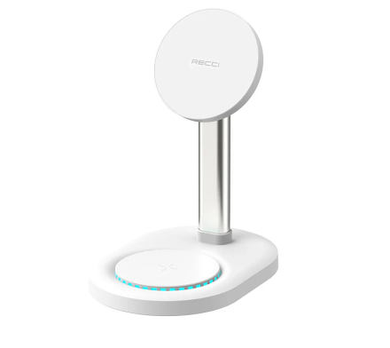  Беспроводное зарядное устройство 2в1 Recci RCW-32 15W белое