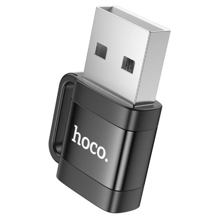  Переходник Hoco UA31E USB-C (папа) на Lightning (мама) черный