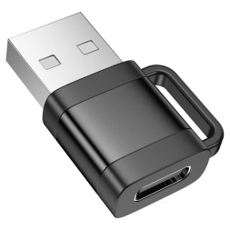 Переходник Hoco UA31E USB-C (папа) на Lightning (мама) черный