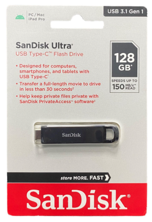  3.1 USB флеш накопитель SanDisk CZ460 Ultra Type-C 128GB (SDCZ460-128G-G46)