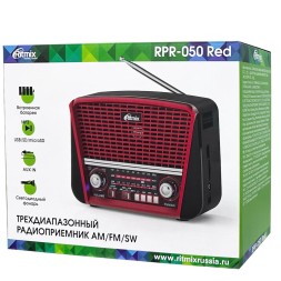 Портативный радиоприемник Ritmix RPR-050 красный