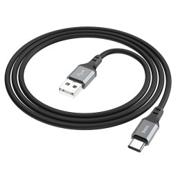 Usb Кабель-зарядка Type-C Hoco X86 3A 1м мягкий силиконовый черный