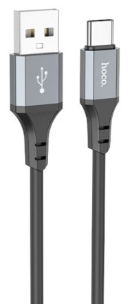  Usb Кабель-зарядка Type-C Hoco X86 3A 1м мягкий силиконовый черный