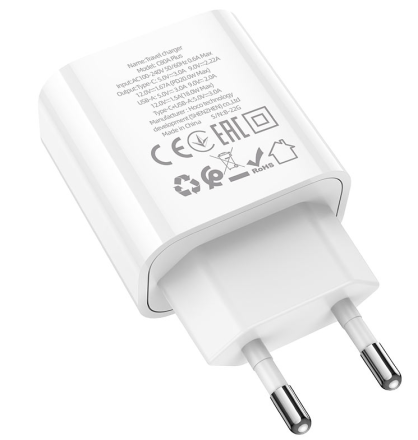 Сетевое зар. устр. Hoco C80A Plus 1USB/1С PD/QC3.0 3A 20W белое