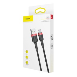 Usb Кабель-зарядка Type-C Baseus Cafule 50см (CATKLF-A91) 3A чёрно-красный