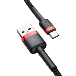 Usb Кабель-зарядка Type-C Baseus Cafule 50см (CATKLF-A91) 3A чёрно-красный