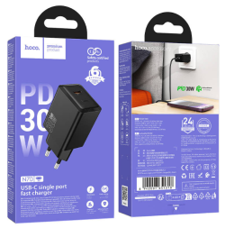 Сетевое зар. устр. Hoco N70 1С 30W черное