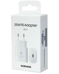 Сетевое зар. устр. для Samsung 25W TYPE-C в упаковке белое (High copy)