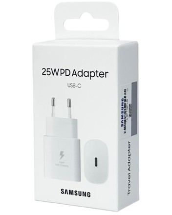  Сетевое зар. устр. для Samsung 25W TYPE-C в упаковке белое (High copy)