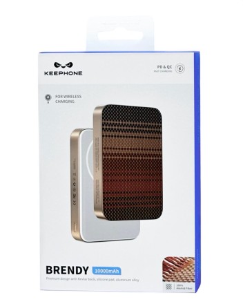  Powerbank магнитный с MagSafe Keephone Brendy 10000mAh коричневый