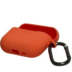 Силиконовый чехол для AirPods Pro 3 c карабином оранжевый
