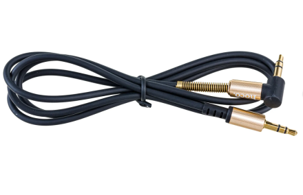  Аудиокабель AUX 3,5mm Hoco угловой с микрофоном UPA02 1m чёрный