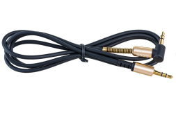 Аудиокабель AUX 3,5mm Hoco угловой с микрофоном UPA02 1m чёрный