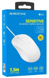 Мышь проводная Borofone BG4 белый