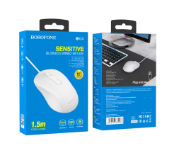 Мышь проводная Borofone BG4 белый