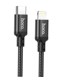 Usb Кабель-зарядка Type-C на Lightning Hoco X14 Double 3A 20W 1м в тканевой оплетке черный