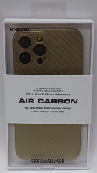 Накладка для i-Phone 13 Pro Max 6.7&quot; K-Doo Air Carbon пластик золотая