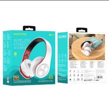  Стереонаушники Bluetooth Полноразмерные Borofone BO13 Joyness IPX4/BT5.0/200mAh/4ч белые