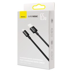 Usb Кабель-зарядка TYPE-C Baseus Superior Supervooc 1м (CAYS000901) 65W черный