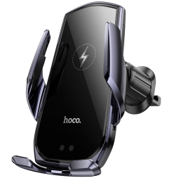 Держатель c беспроводной зарядкой в воздуховод Hoco CA202 Plus 15W черный