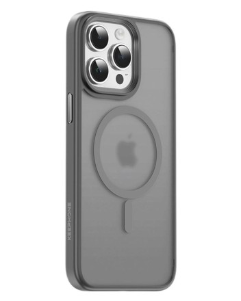  Накладка для i-Phone 15 Pro Keephone Magico Magsafe матово-прозрачный серая рамка