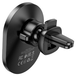 Держатель c беспроводной зарядкой в воздуховод Borofone BH201 15W магнитный черный