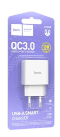  Сетевое зар. устр. Hoco C140A 1USB QC3.0 белое