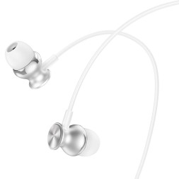 Наушники с микрофоном Hoco M106 1.2м серебристые