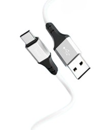 Usb Кабель-зарядка Type-C Hoco X86 3A 1м мягкий силиконовый белый