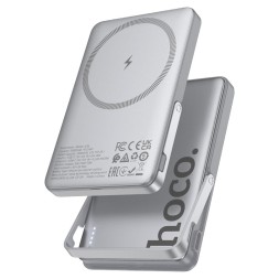 Powerbank с беспроводной зарядкой MagSafe Hoco Q36 5000mAh 1USB-C 20W серый