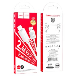 Usb Кабель-зарядка Lightning Hoco X88 2.4A 1м белый