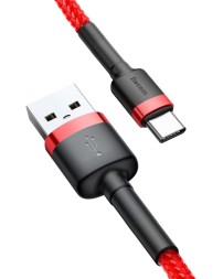 Usb Кабель-зарядка Type-C Baseus Cafule 1м (CATKLF-B09) 3A красный