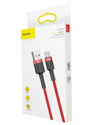 Usb Кабель-зарядка Type-C Baseus Cafule 1м (CATKLF-B09) 3A красный