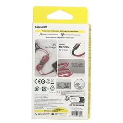 Usb Кабель-зарядка Type-C Baseus Cafule 1м (CATKLF-B09) 3A красный