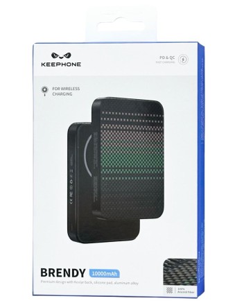  Powerbank магнитный с MagSafe Keephone Brendy 10000mAh черно-зеленый