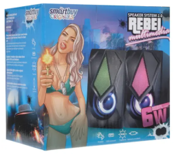 Акустическая система 2.0 SmartBuy REBEL, 6Вт, подсветка (SBA-4220)/30