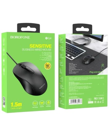  Мышь проводная Borofone BG4 черный