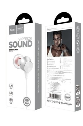  Стереонаушники Hoco M51 с микрофоном белые