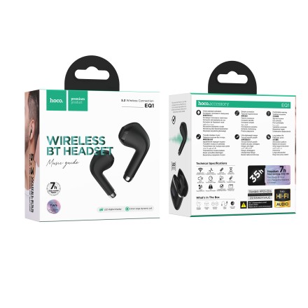  Беспроводные наушники TWS Hoco EQ1 черные