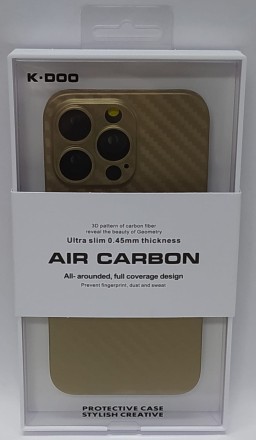 Накладка для i-Phone 13 Pro 6.1&quot; K-Doo Air Carbon пластик золотая