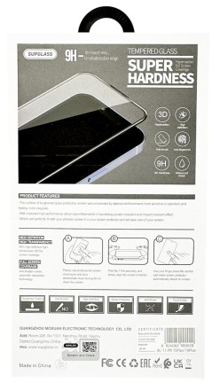  Защитное стекло для i-Phone 15 Plus/16 Plus 6.7&quot; Supglass XC-11 3D чёрное