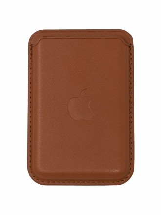  Кожаный чехол-бумажник для карт и визиток MagSafe Leather Wallet для Apple i-Phone коричневый