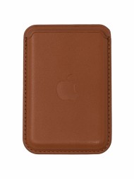 Кожаный чехол-бумажник для карт и визиток MagSafe Leather Wallet для Apple i-Phone коричневый